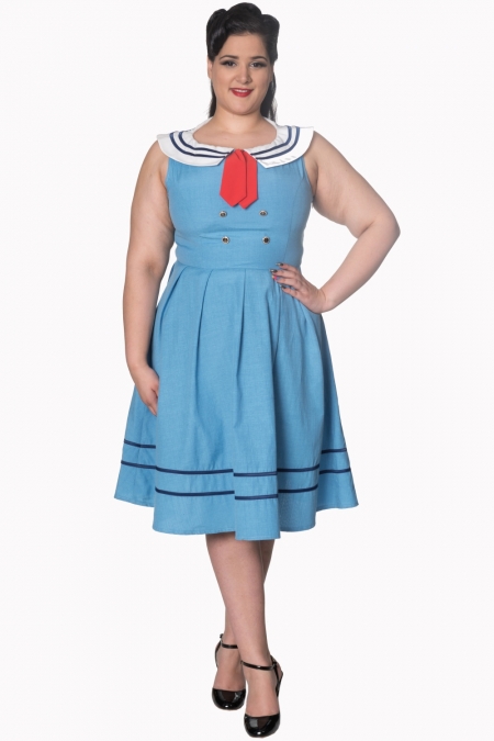 Dancing Days Aquarius 50s Sailor Sky Blue Dress