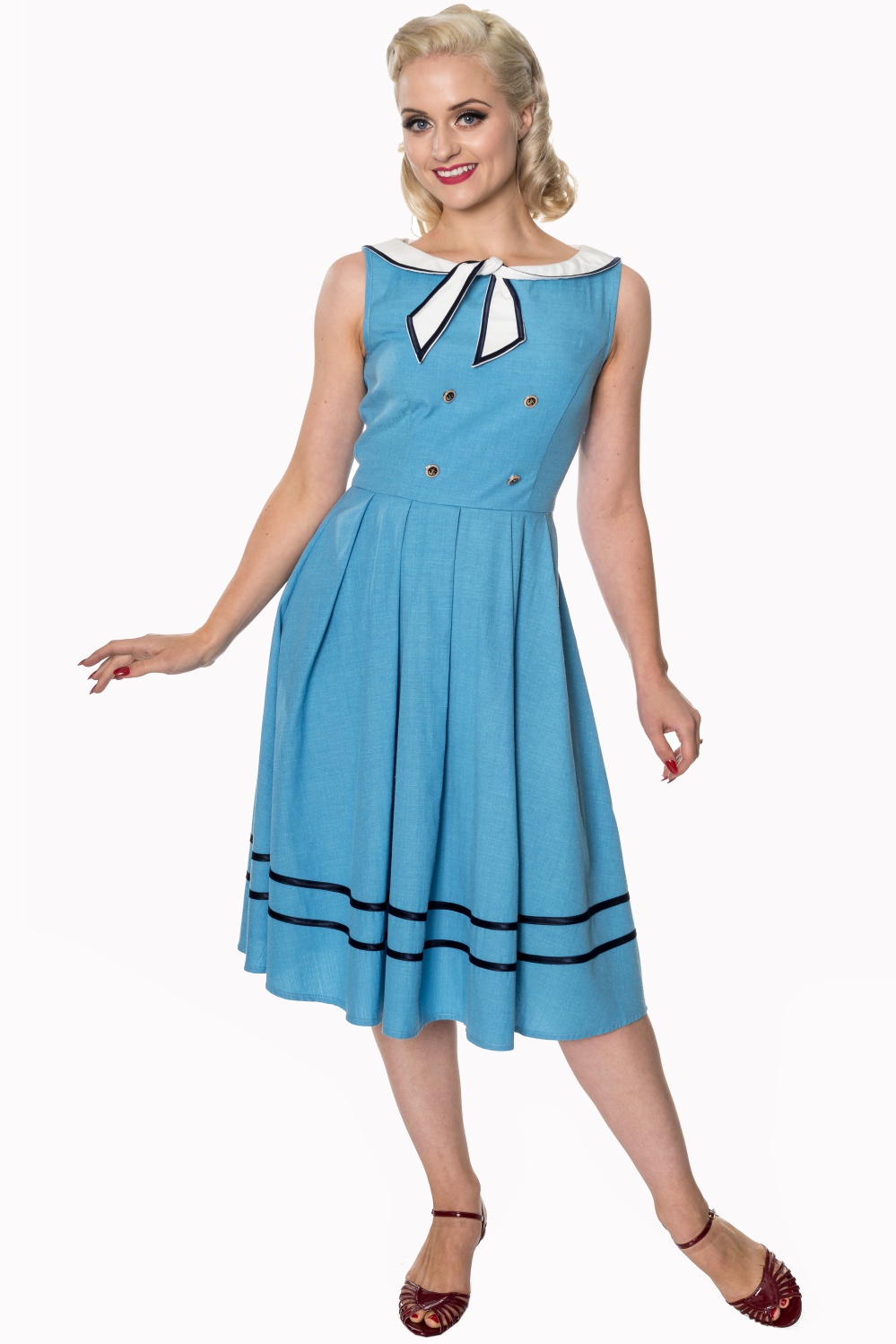 Dancing Days Aquarius 50s Sailor Sky Blue Dress