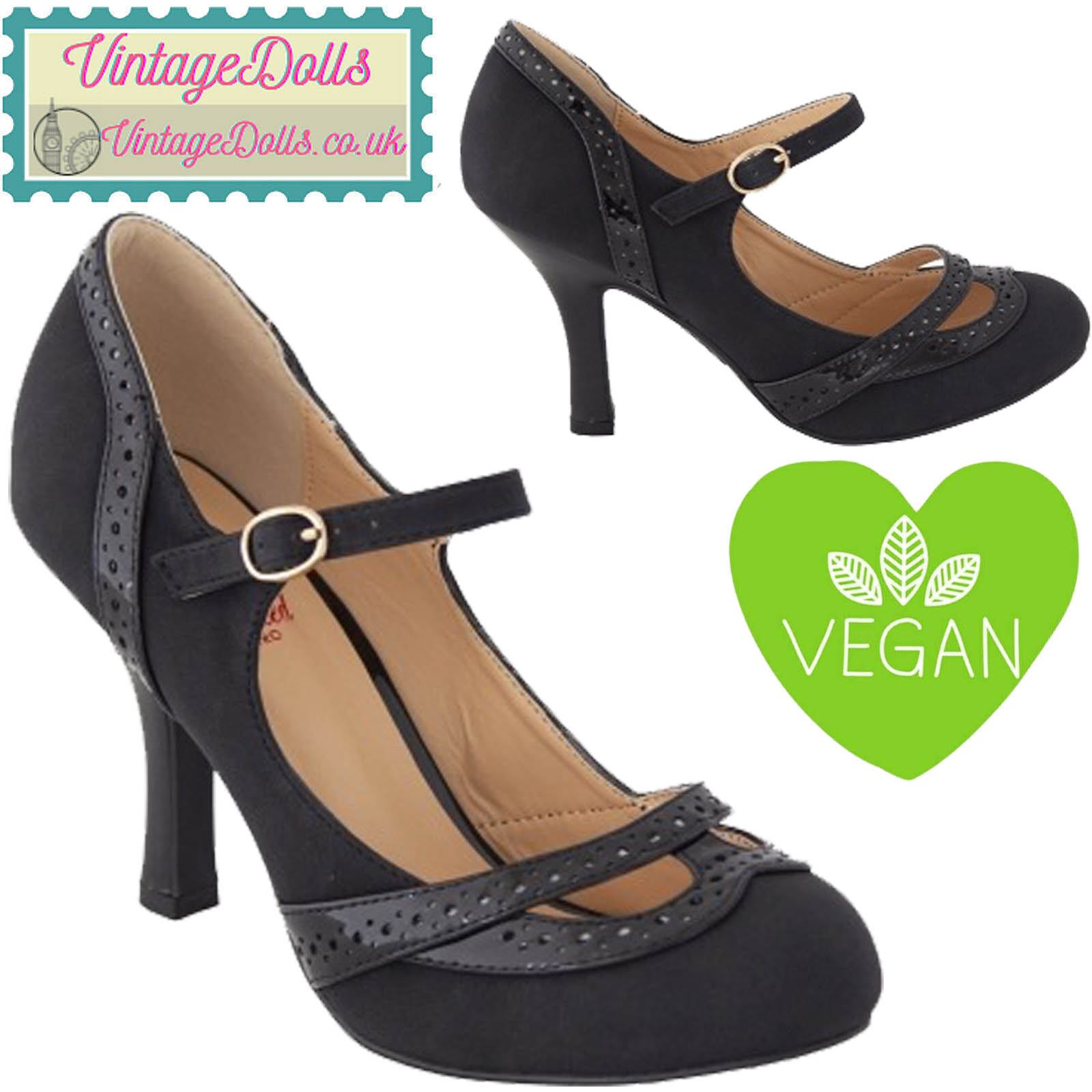 Banned Retro Mary Jane Angel Dust Black Shoes
