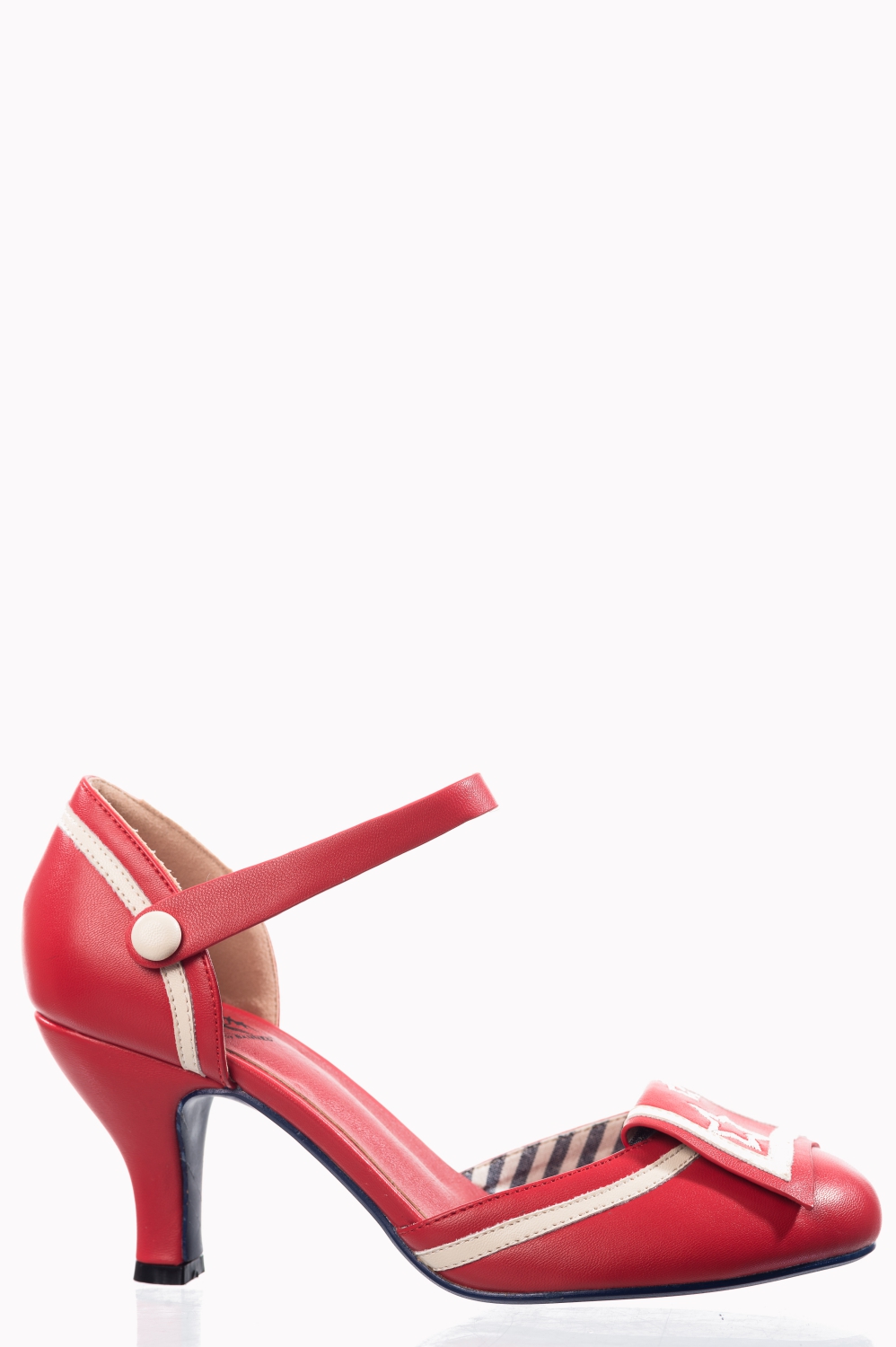 Banned Retro Beaufort Spice Nautical Vegan Heels In Red
