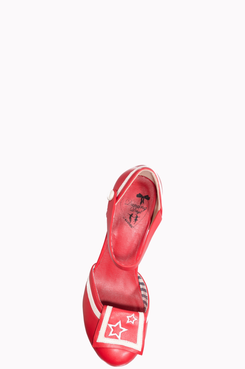 Banned Retro Beaufort Spice Nautical Vegan Heels In Red