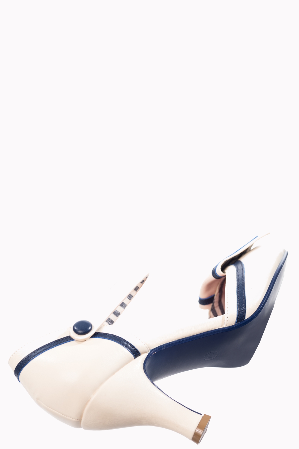 Banned Retro Beaufort Spice Nautical Vegan Heels In White