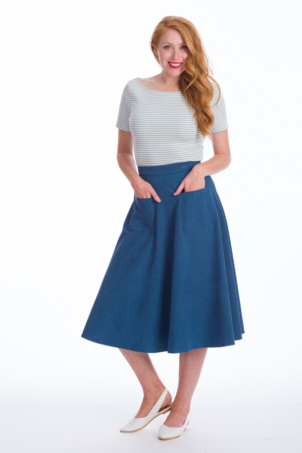 Banned Retro Book Smart Blue Pinafore 50s Dress Skirt