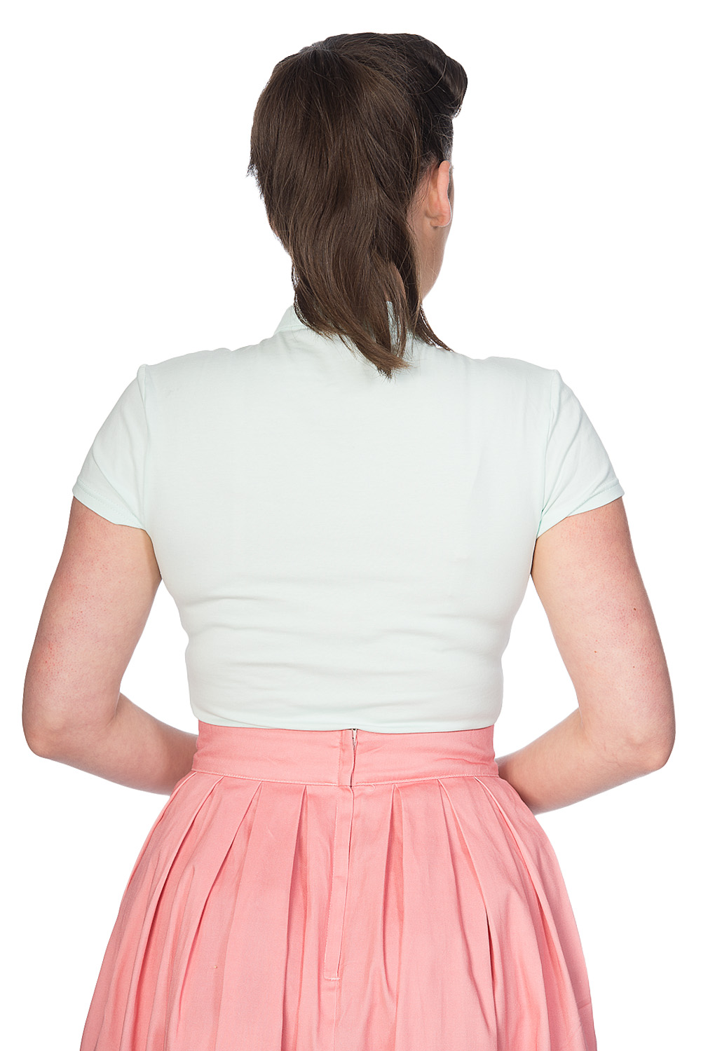 Banned Retro Cream 50s Mandarin Collar Top