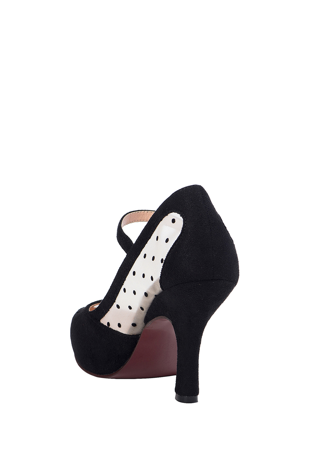 Banned Retro 50s Elegant Spots Pumps In Black Blush