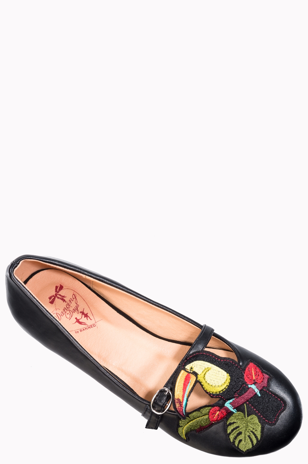 Banned Retro Vegan 50s Ballerina Black Toucan Flats
