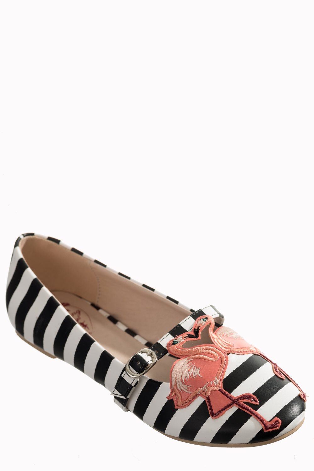 Flamingos In Love Stripe Ballerina Flats
