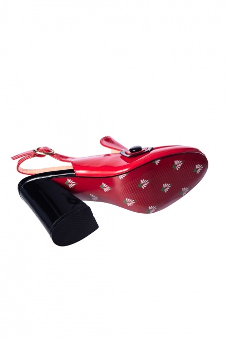 Banned Retro 60s Habana Patent Red Black Heels