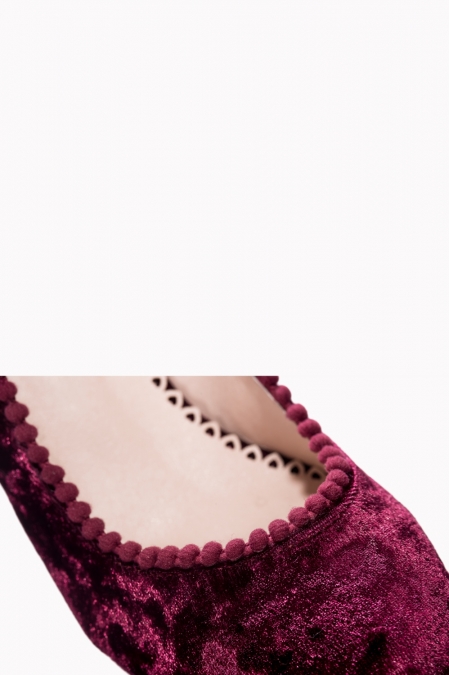 Banned Honey Hush Magenta Velvet Shoes