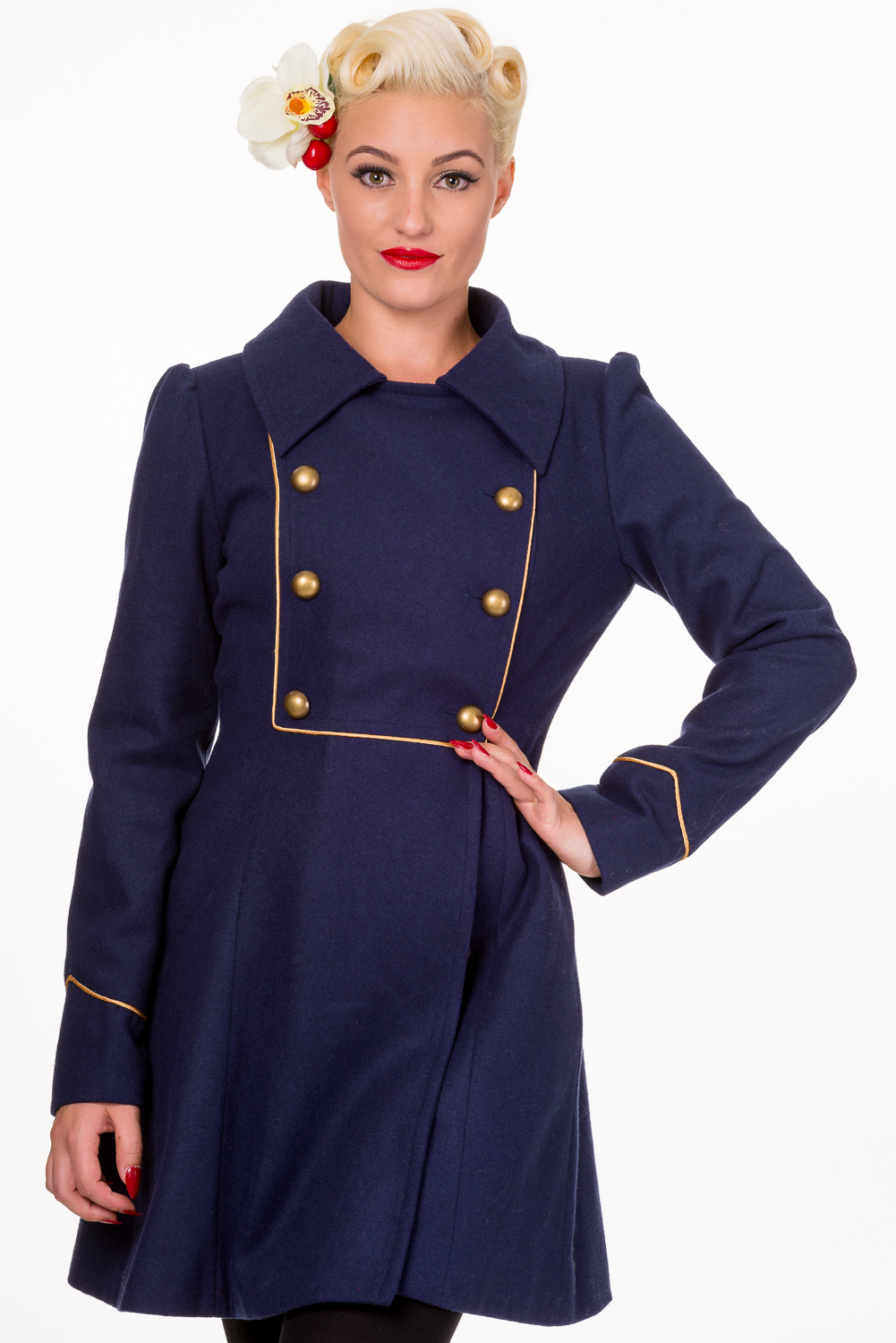 Banned Blue Into The Night 1940s Military Coat