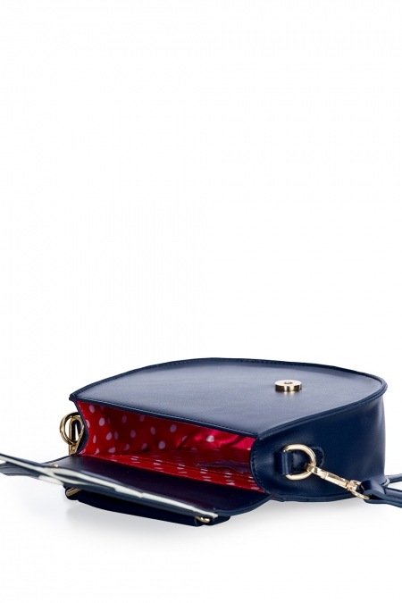 Banned Retro 50s Nautical Kelly Lee Handbag in Navy