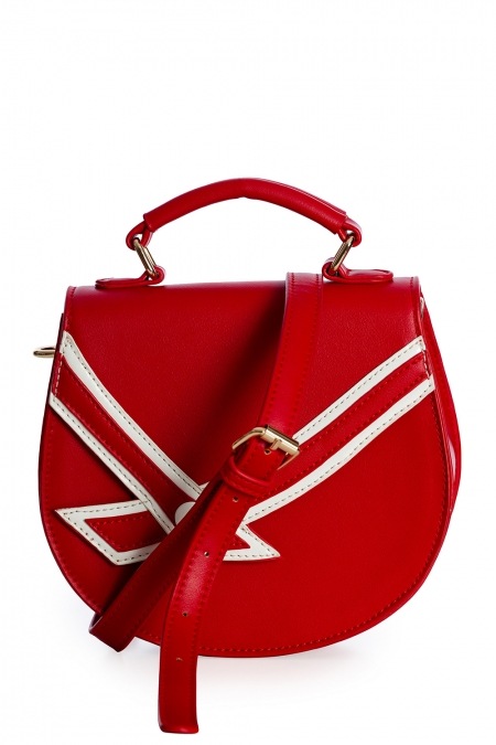 Banned Retro 50s Nautical Kelly Lee Handbag in Red