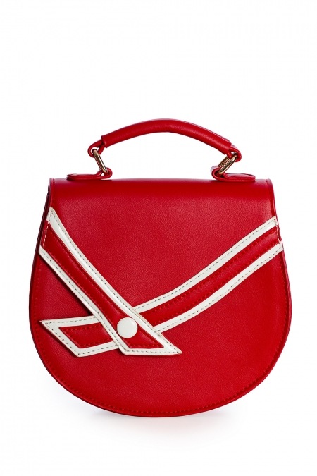 Banned Retro 50s Nautical Kelly Lee Handbag in Red