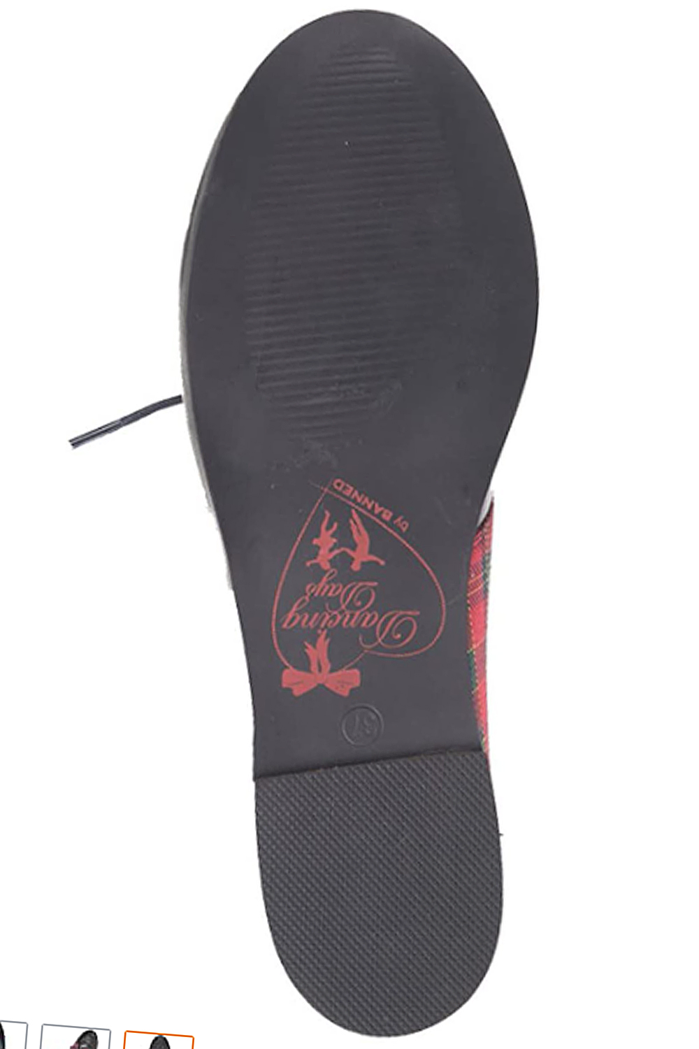 Banned Retro 50s Rockabilly Black Tartan Flats