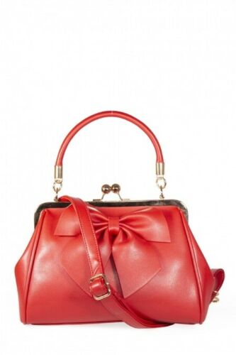 Banned Retro 50s Lockwood Bow Handbag in Red