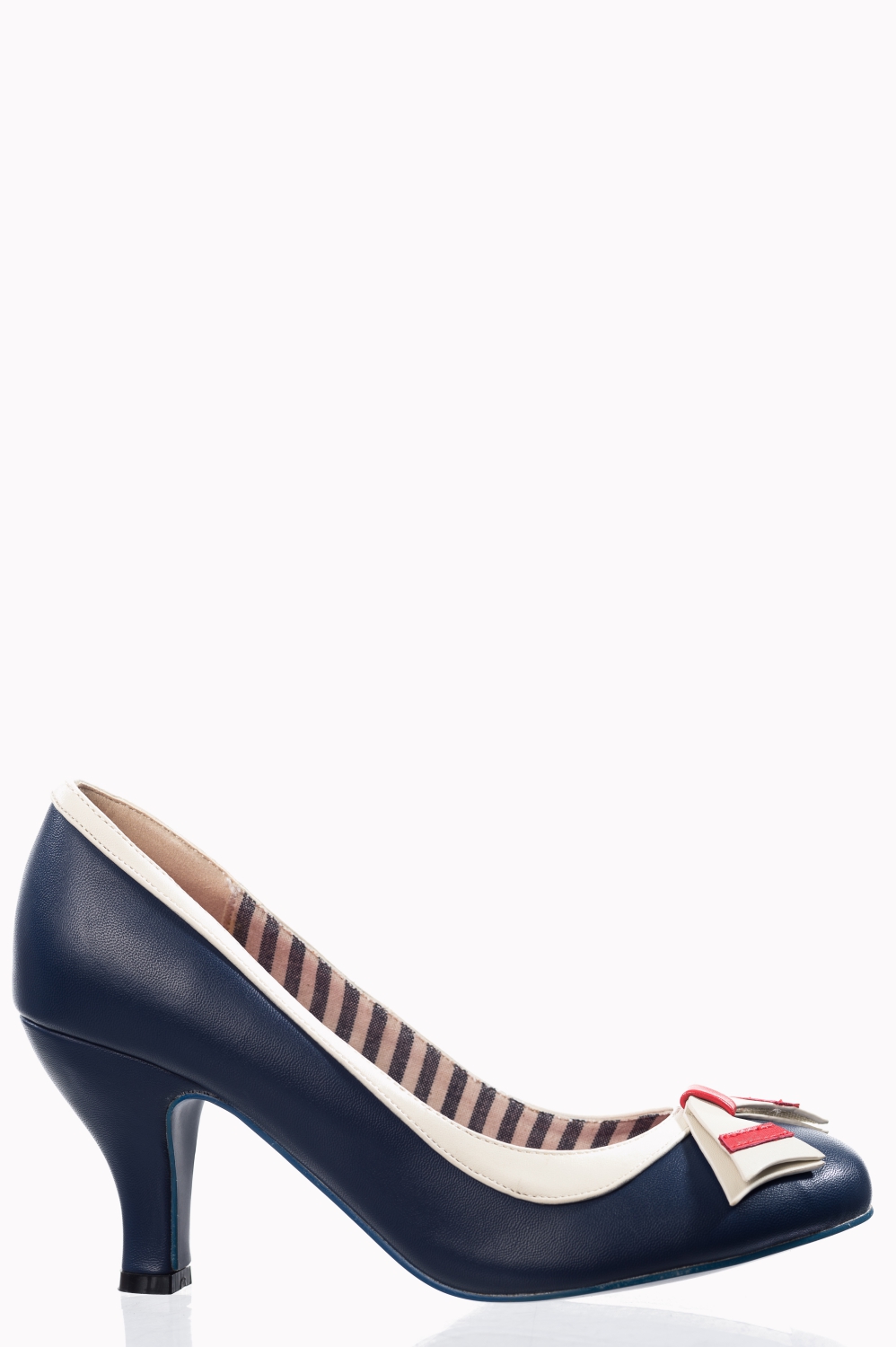 Banned Retro Sparkle Falls Nautical Vegan Heels In Navy