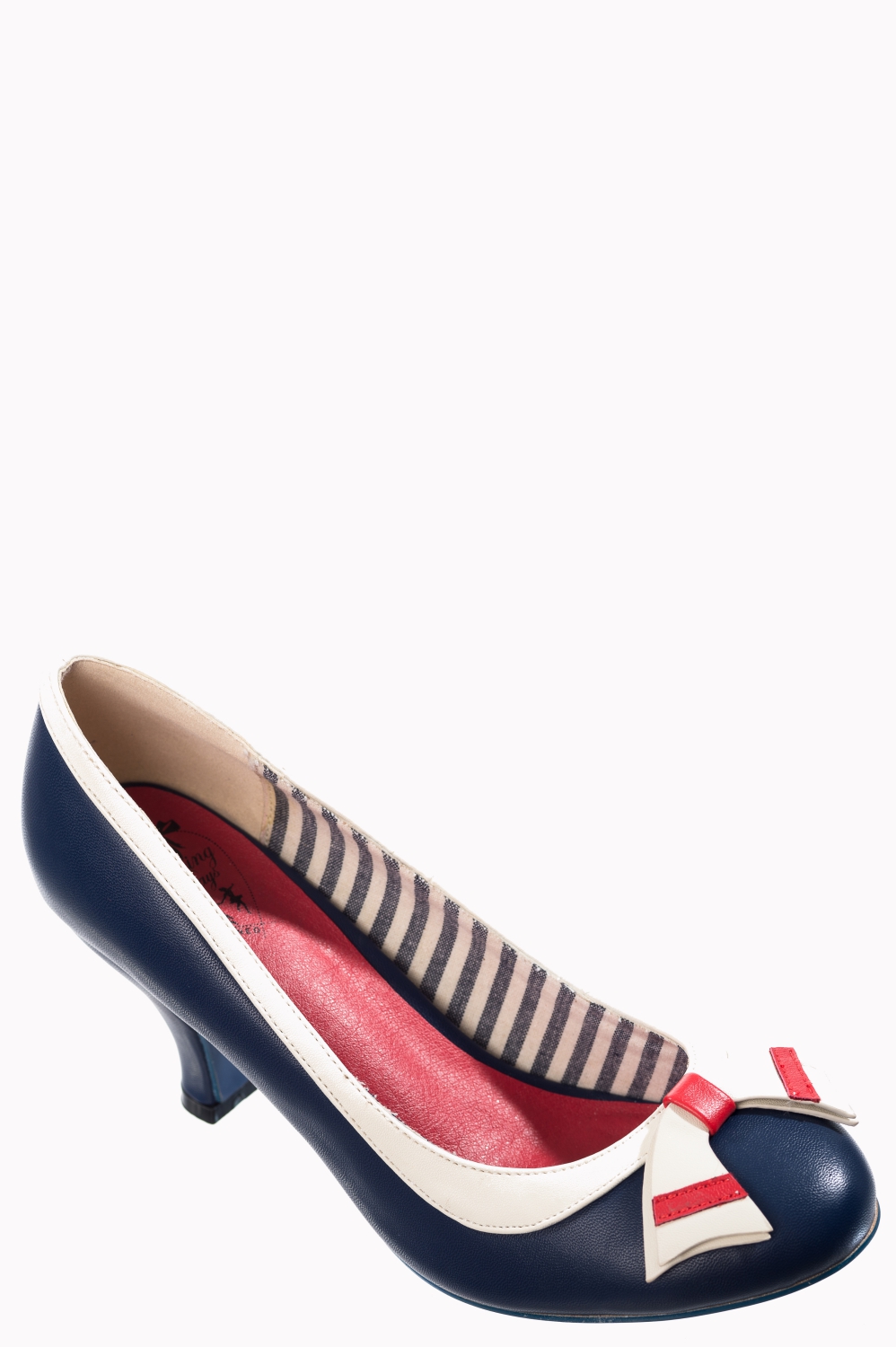 Banned Retro Sparkle Falls Nautical Vegan Heels In Navy