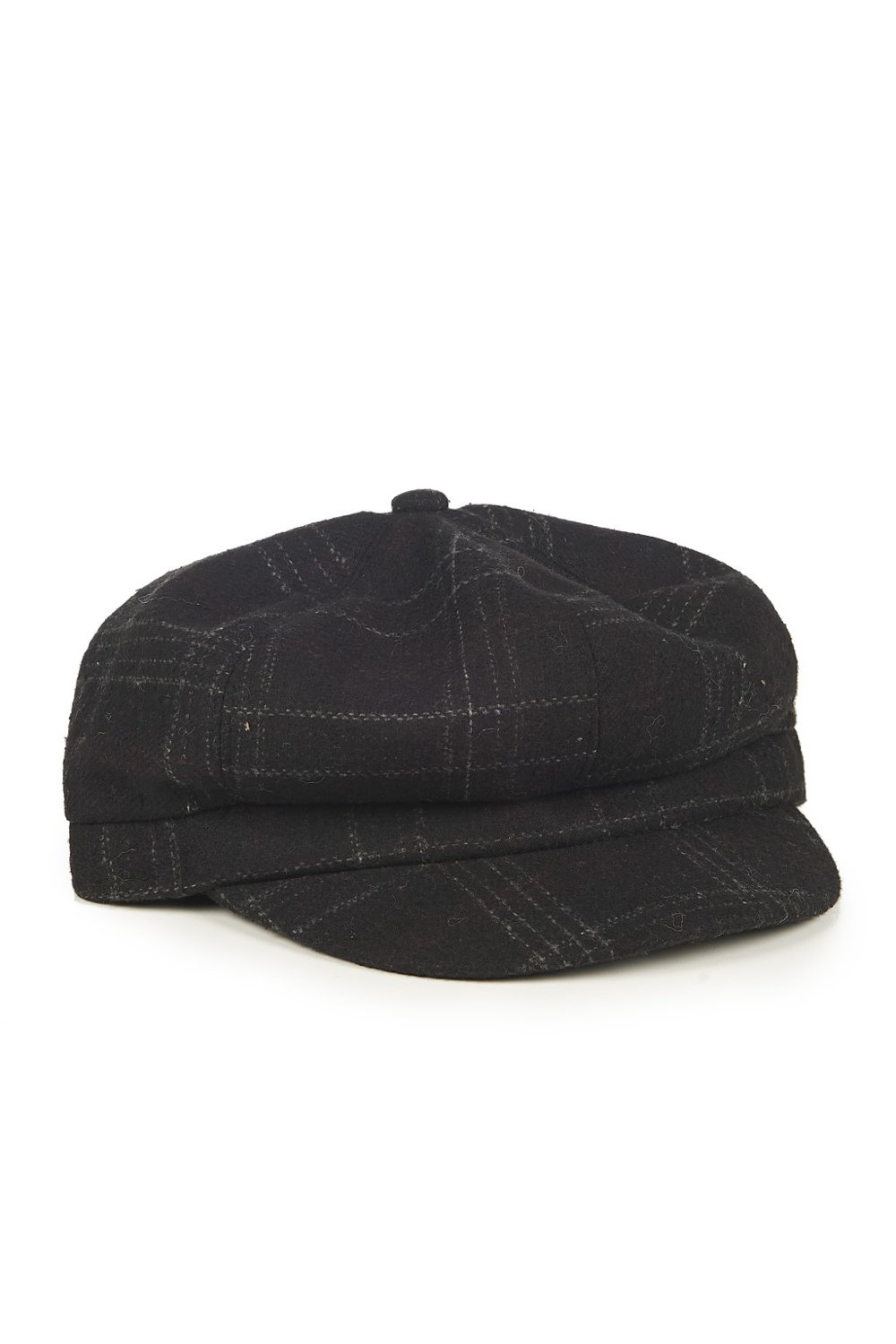 Banned Apparel Lady Harris Baker News Boy Black Tartan Cap
