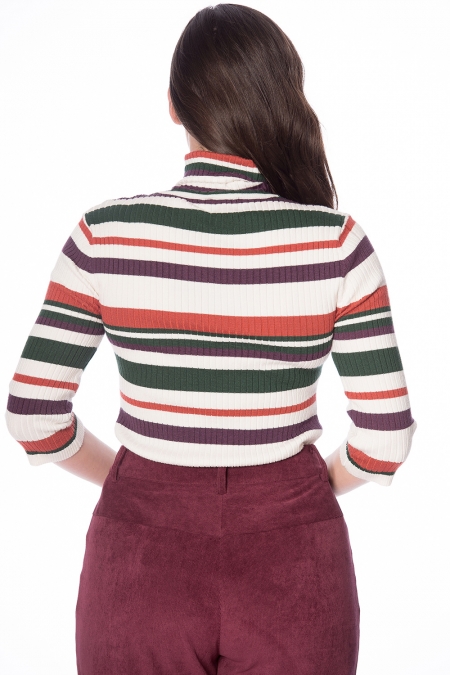 Charlies Angels Multicolour 70s Stripe Knit Top