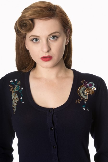 Navy Stand Out From The Crowd Peacock Cardigan