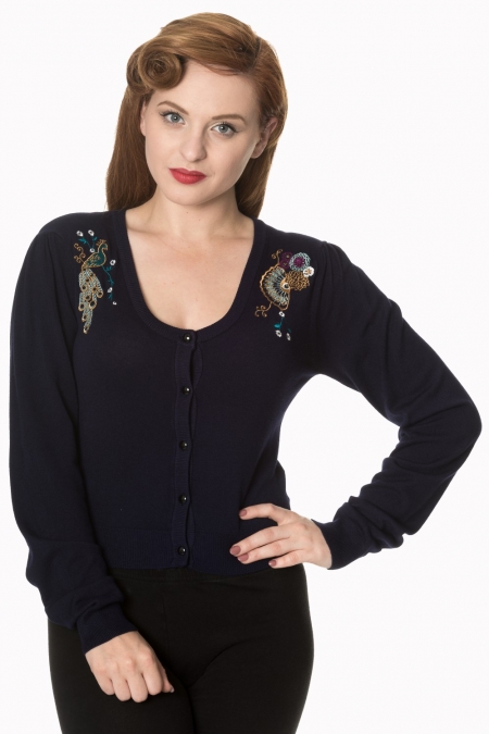 Navy Stand Out From The Crowd Peacock Cardigan