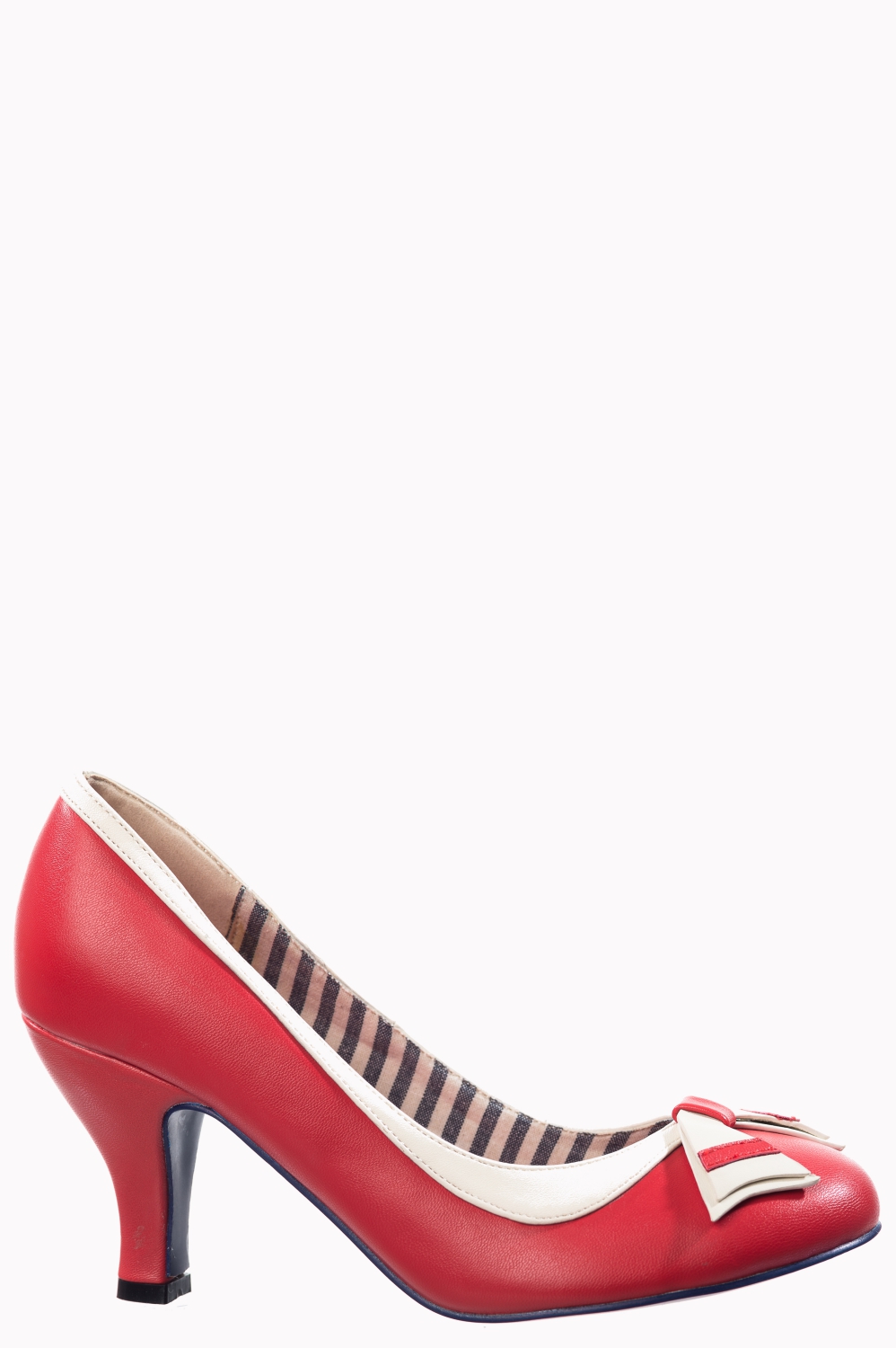 Banned Retro Sparkle Falls Nautical Vegan Heels In Red