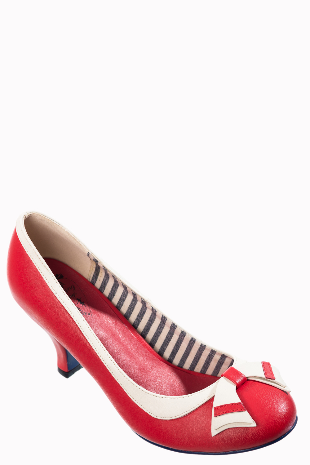 Banned Retro Sparkle Falls Nautical Vegan Heels In Red