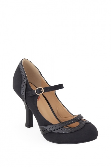 Banned Retro Mary Jane Angel Dust Black Shoes