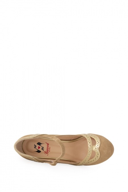 Banned Retro Mary Jane Angel Dust Tan Shoes