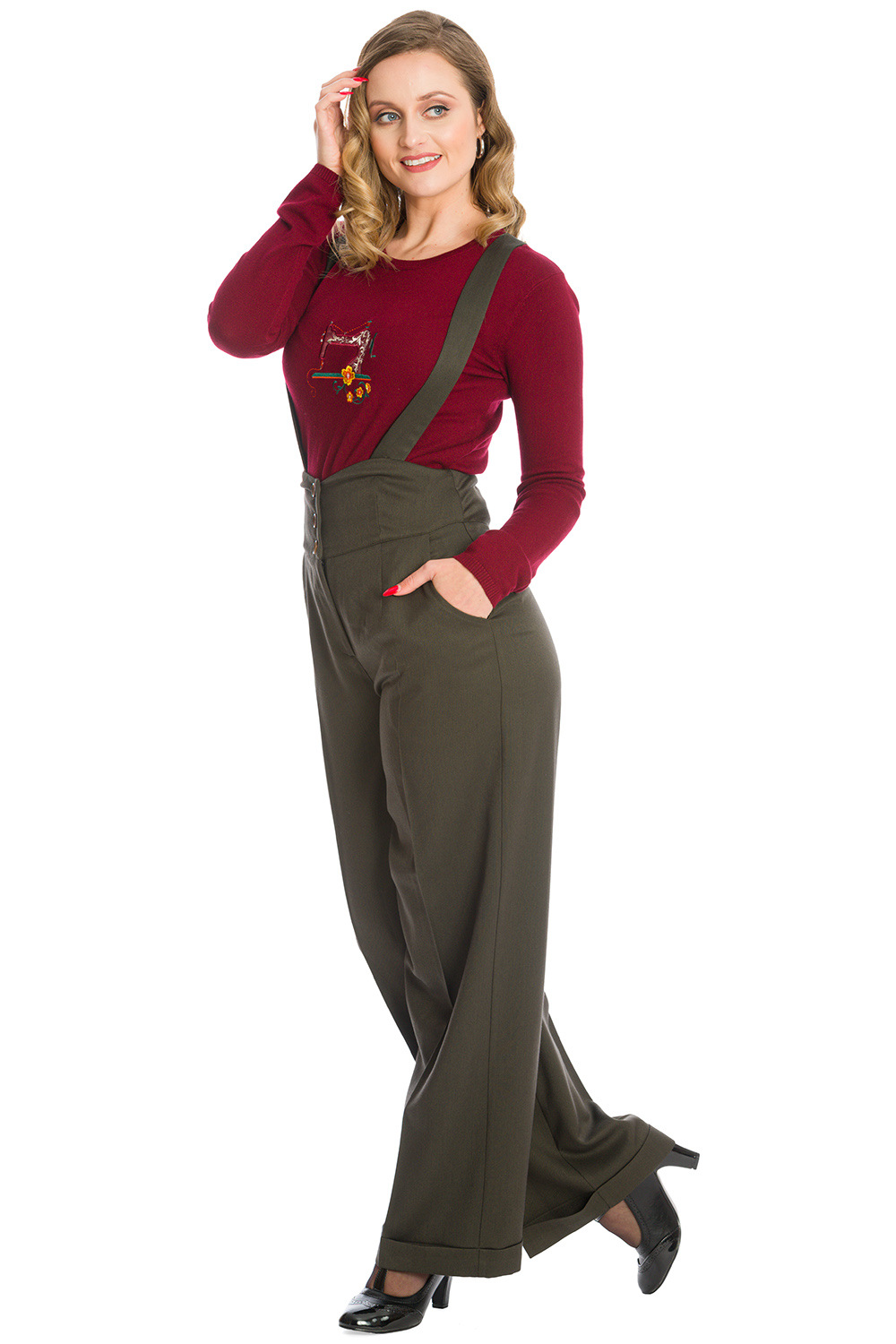 Banned Retro 40s Her Favourite Green Trousers