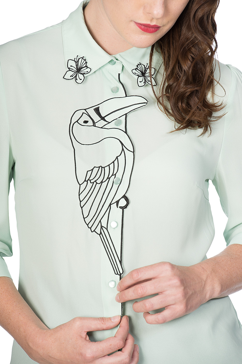 Banned Retro 60s Toucan Blouse In Mint
