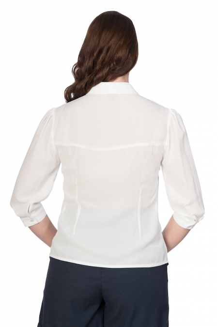 Banned Retro 60s Toucan Blouse In Ivory White