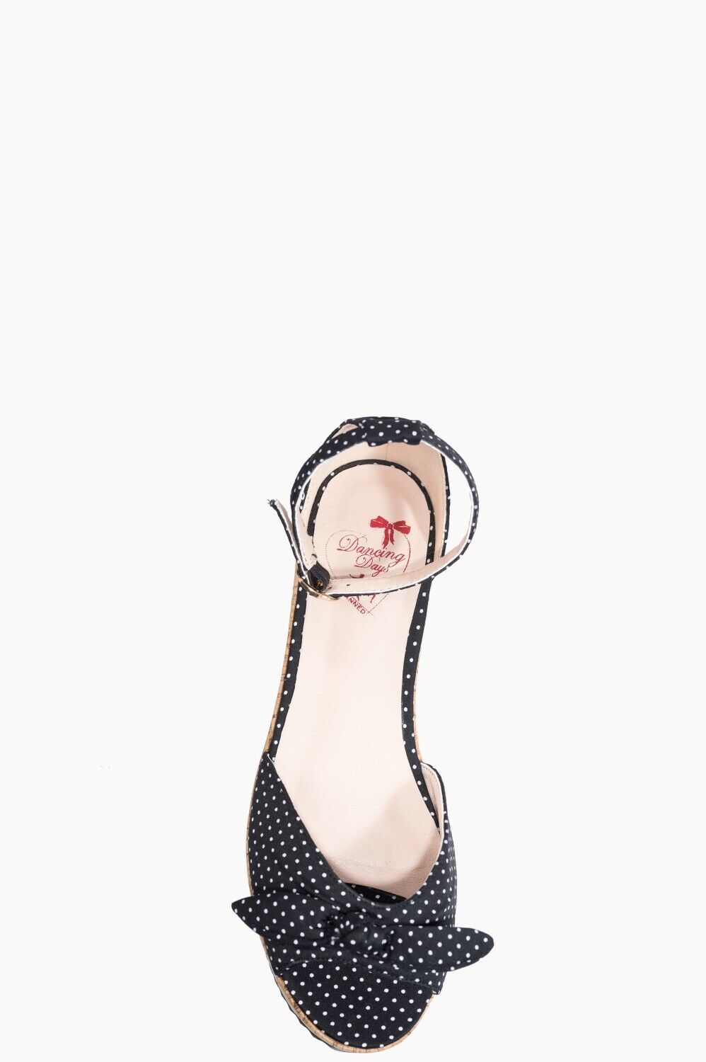 Banned RiRi West 50s Rockabilly Vegan Polka Dot Sandals In Navy