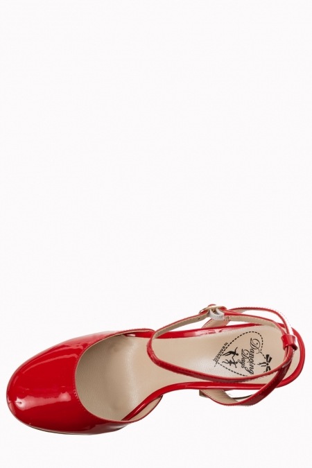 Banned Retro 70s Unforgettable Patent Shoes In Red