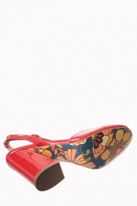 Banned Retro 70s Unforgettable Patent Shoes In Red