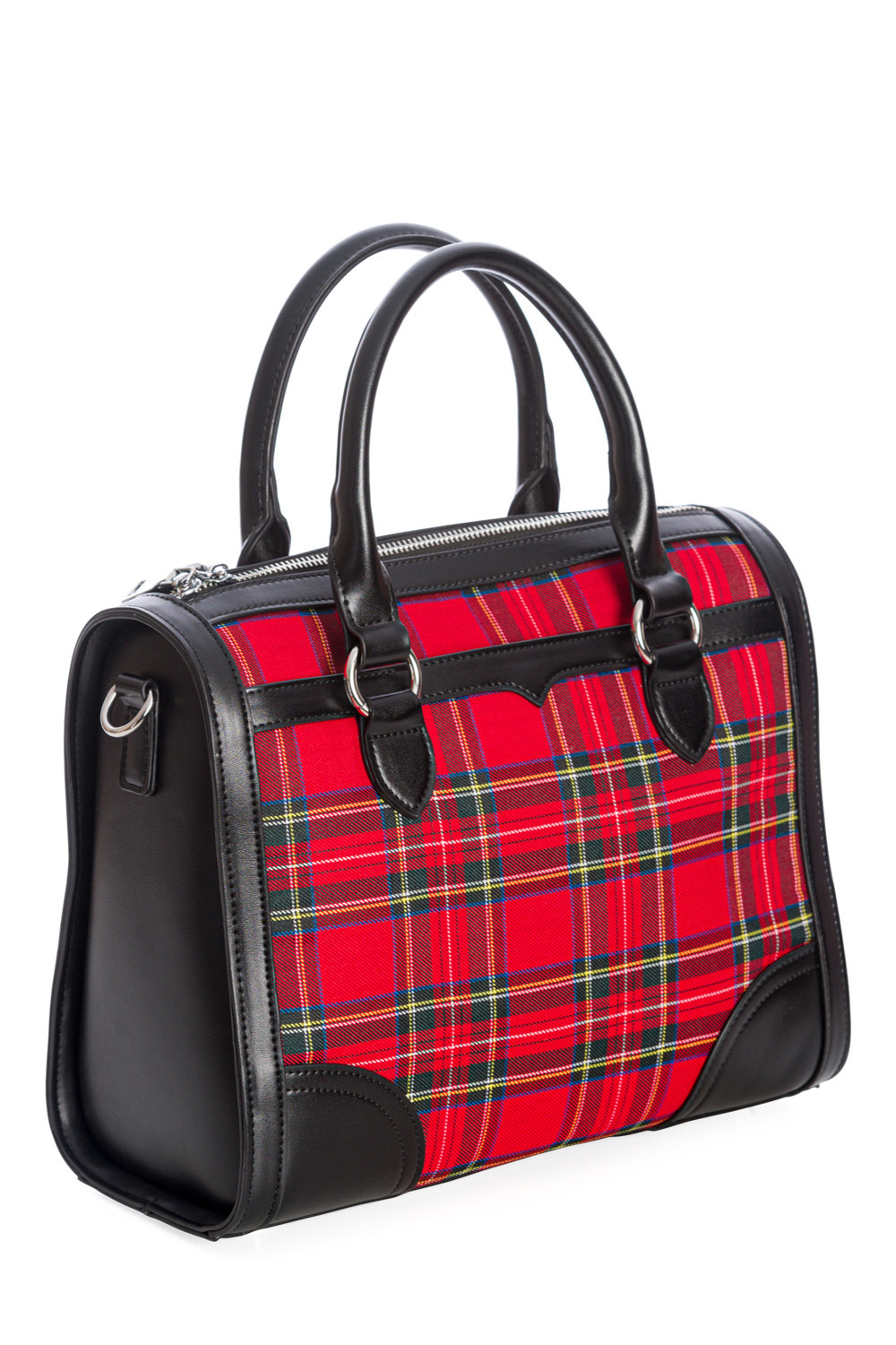 Banned Retro Uptown Girl Red Tartan Handbag