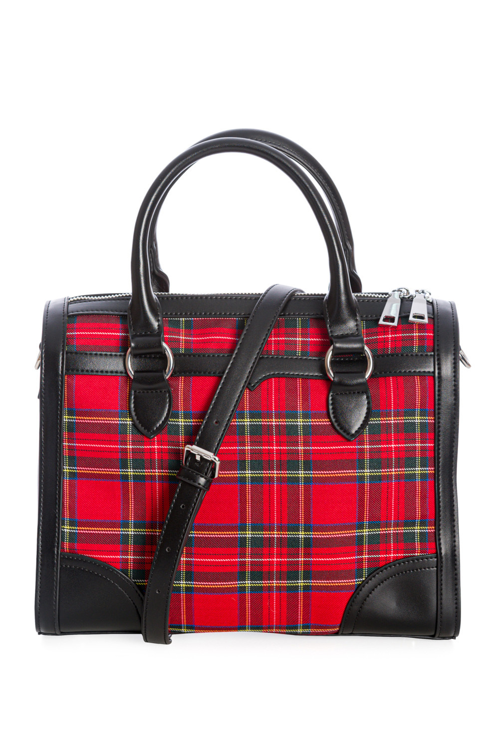 Banned Retro Uptown Girl Red Tartan Handbag