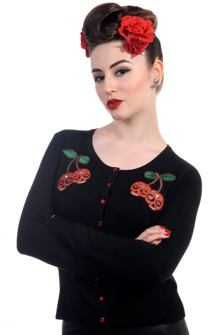 Big Red Cherry 50s Rockabilly Cardigan