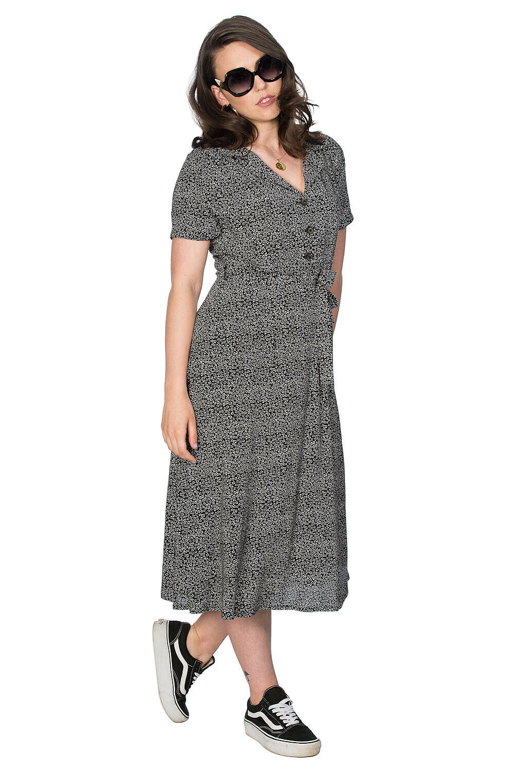 Banned Retro Black Ditzy Dress