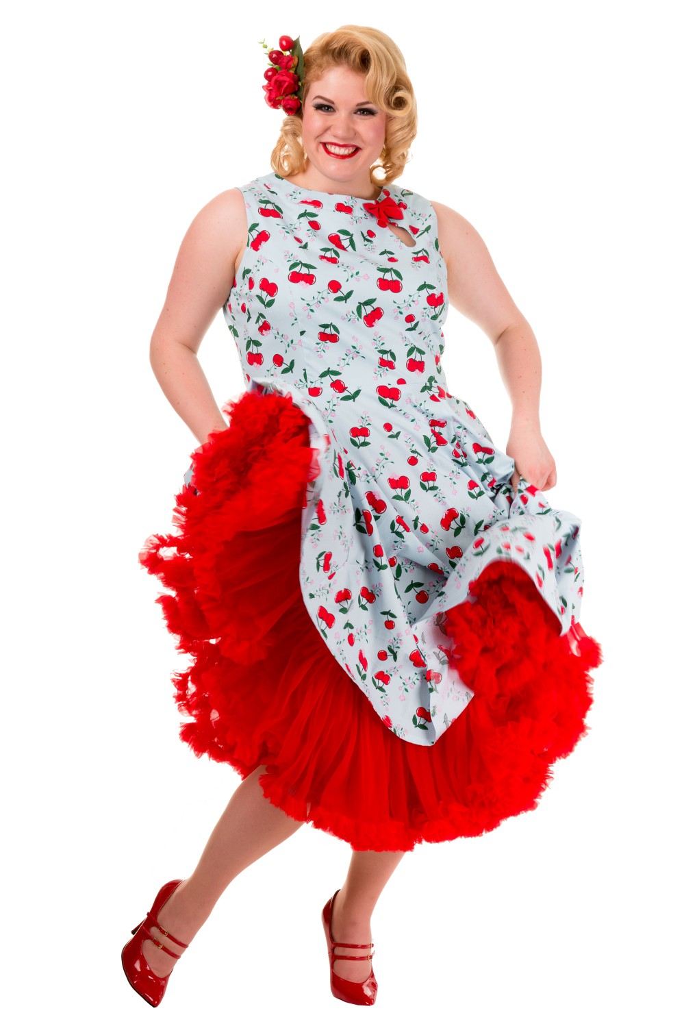 Banned Blindside 1950s Rockabilly Cherry Prom Dress
