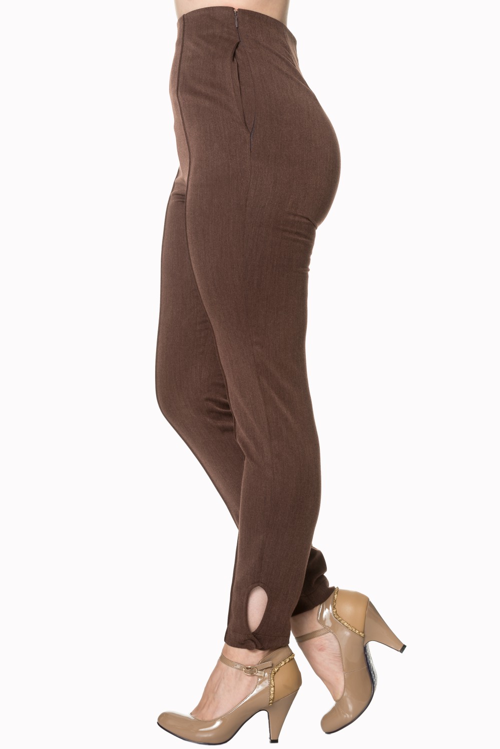 Banned Retro Tempting Fate Brown 50s Trousers