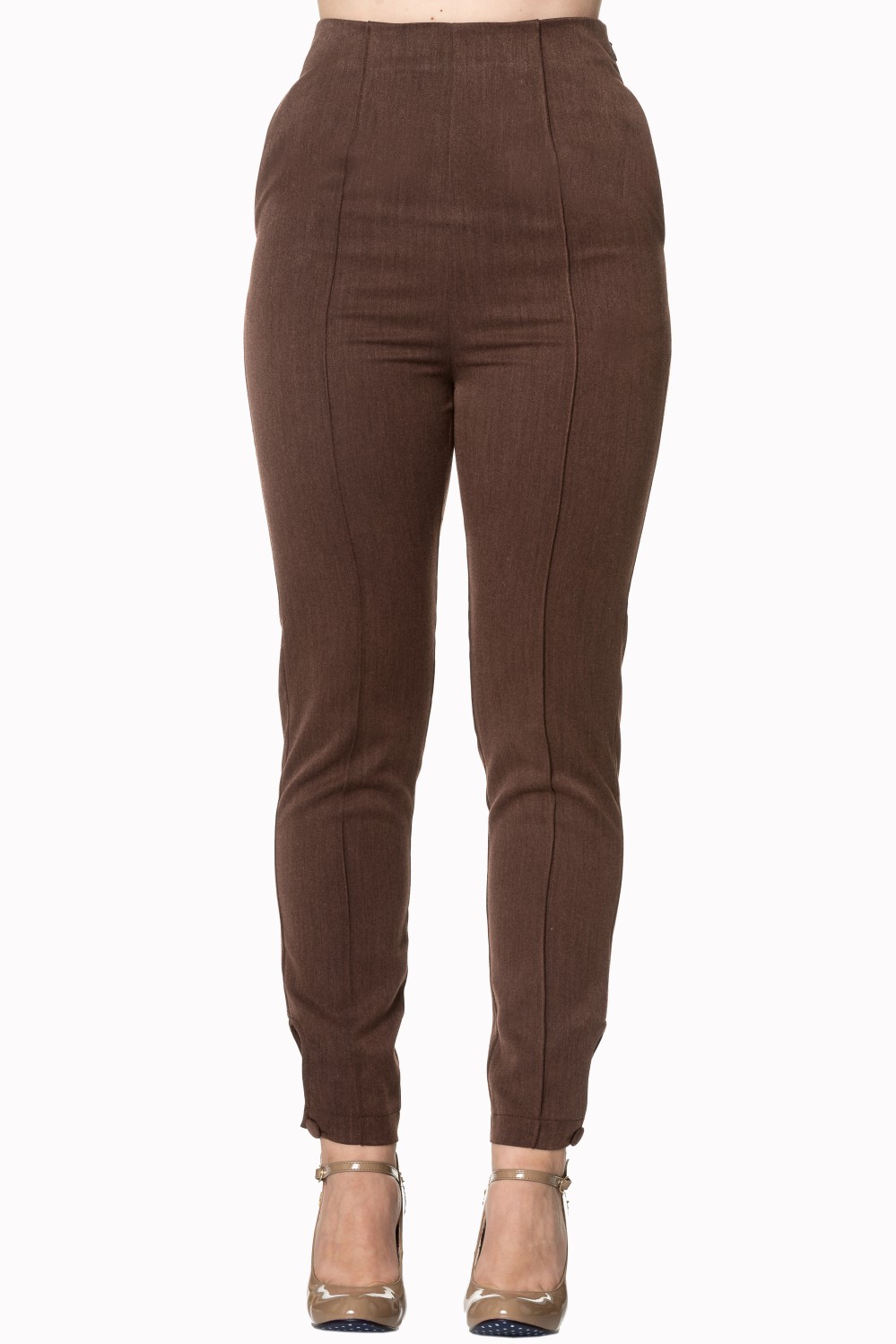 Banned Retro Tempting Fate Brown 50s Trousers