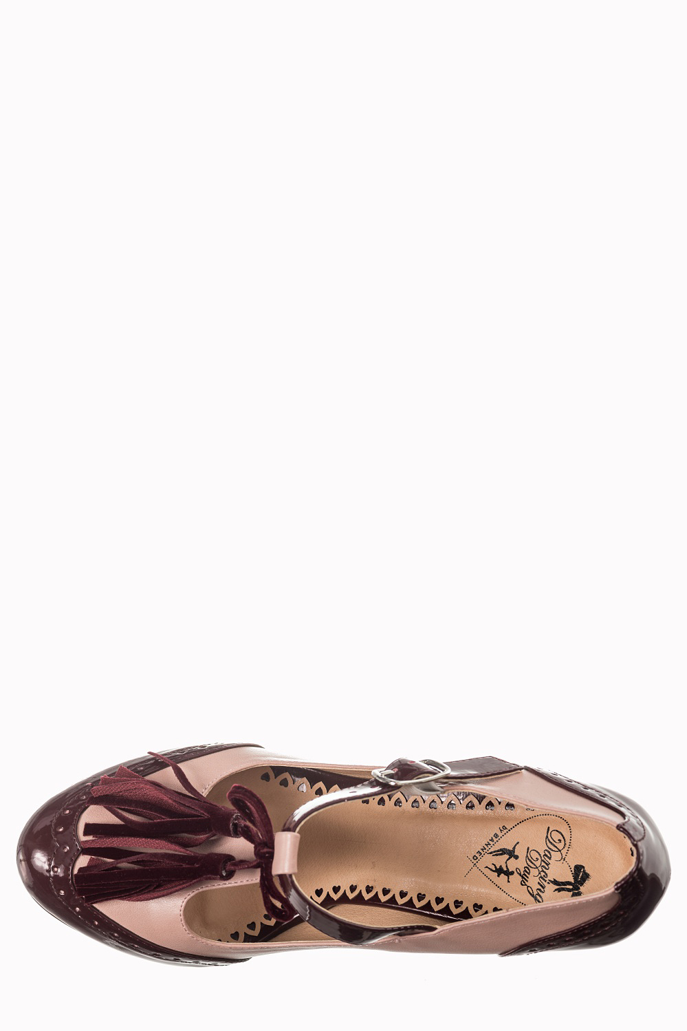 Dancing Days Baby Loves That Way 60s Burgundy Brogue Shoes