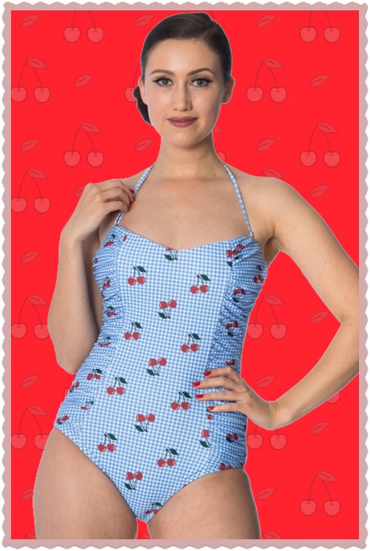 50s Cherry Retro One Piece Swimsuit