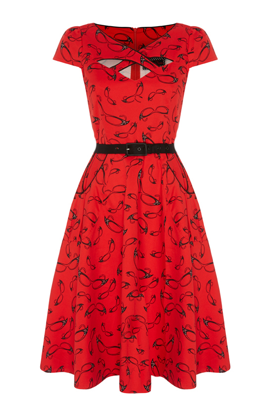 Voodoo Vixen Red Connie Glasses Dresses