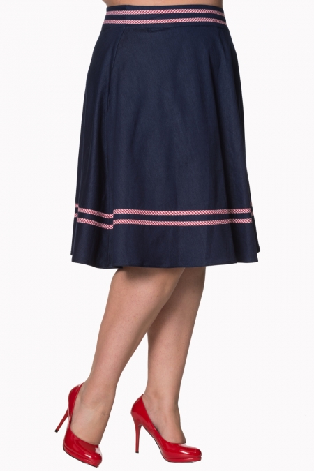 Dancing Days by Banned 50s J'adore Swing Skirt in Navy