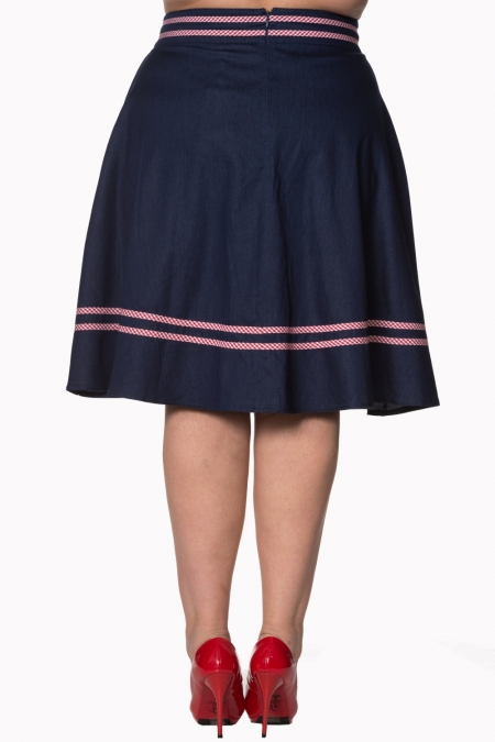 Dancing Days by Banned 50s J'adore Swing Skirt in Navy
