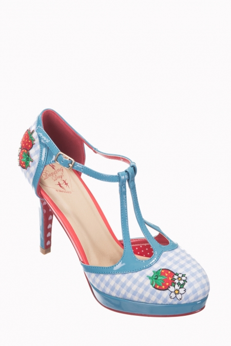 Dancing Days Strawberry 50s Leah Gingham Shoes