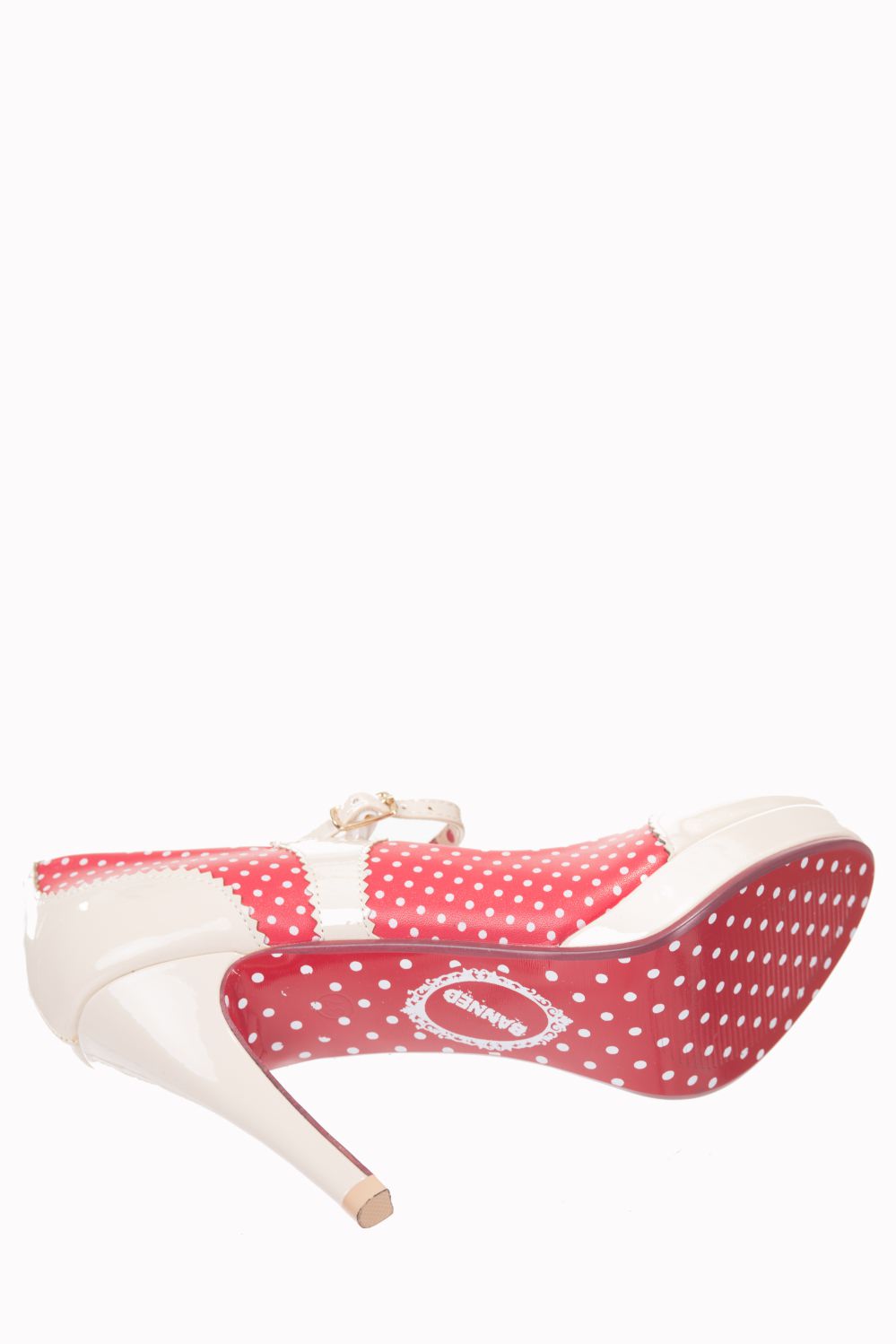 Dancing Days Mary Jane Red Nude 50s Polka Dot Shoes