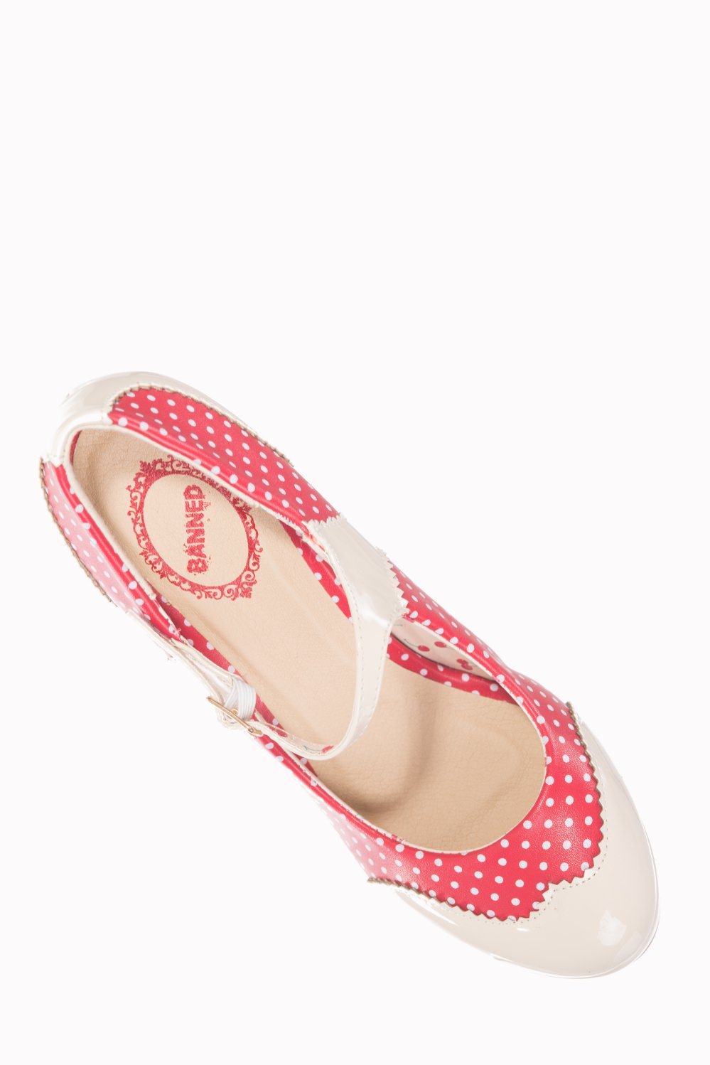 Dancing Days Mary Jane Red Nude 50s Polka Dot Shoes